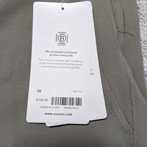 Athleta NEW Venice Wide Leg Pants Women's 3X Tan Gray Zip Pockets - Picture 7 of 8